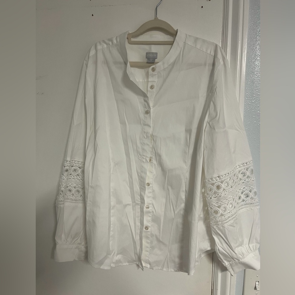 Chico's Classic White button down Blouse